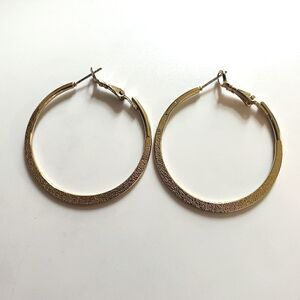 Nwot Brushed Gold Tone Hoop Earrings